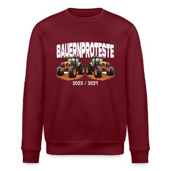 Bauernproteste 2023 / 2024 Bauernprotest Demo - Stanley/Stella Unisex Bio-Sweatshirt ROLLER - Burgunderrot - Vorne - Nik (191cm)