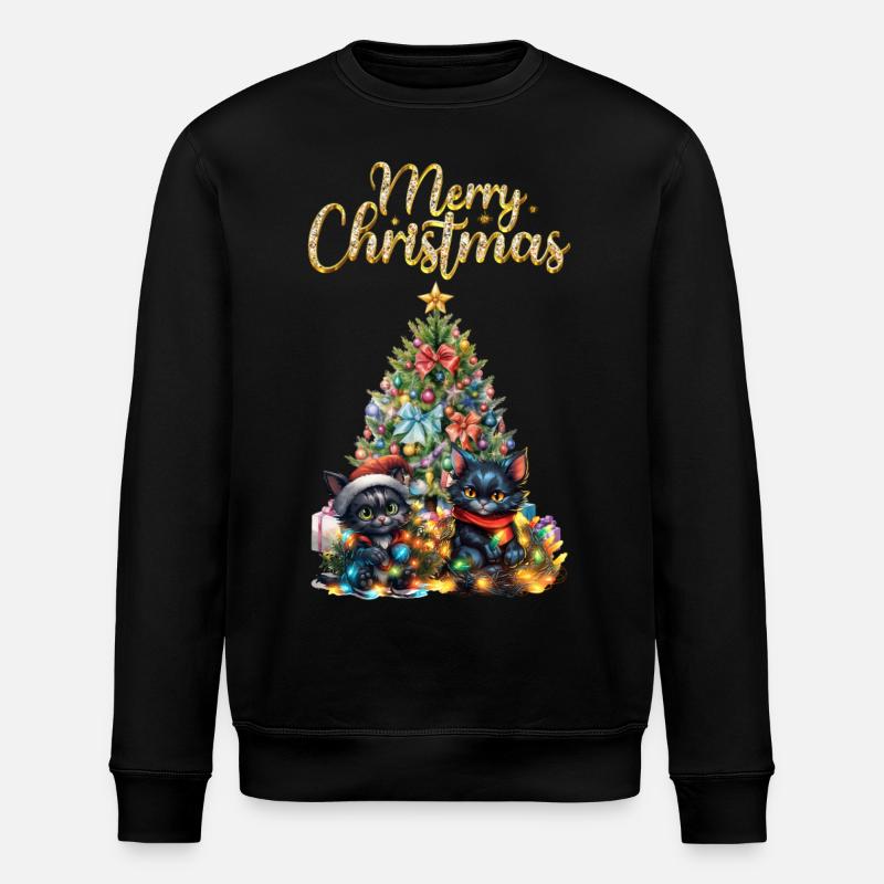 MerryXmasKitten - Stanley/Stella Unisex Bio-Sweatshirt ROLLER - Schwarz