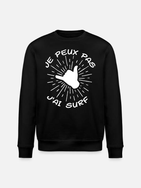 I can't I surf - Stanley/Stella ROLLER Unisex Organic Sweatshirt - black