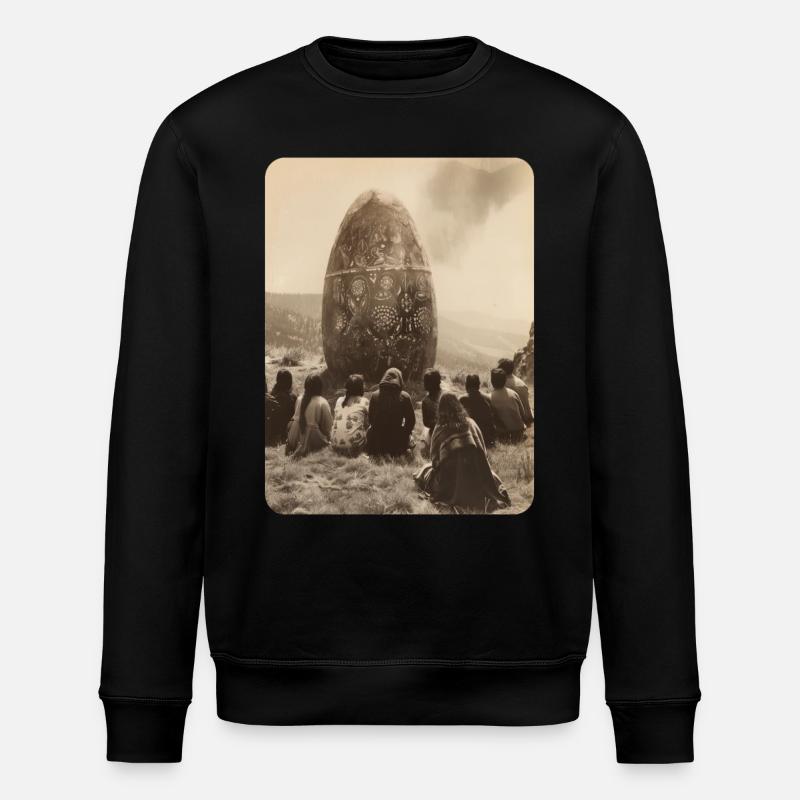 praise the egg monolith - Stanley/Stella ROLLER Unisex Organic Sweatshirt - black