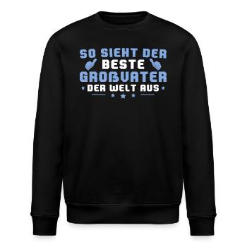 Bester Großvater der Welt Opa Geschenk - Stanley/Stella Unisex Bio-Sweatshirt ROLLER - Schwarz - Vorne - Nik (191cm)