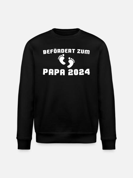 Befördert zum Vater 2024 Werdender Papa - Stanley/Stella Unisex Bio-Sweatshirt ROLLER - Schwarz