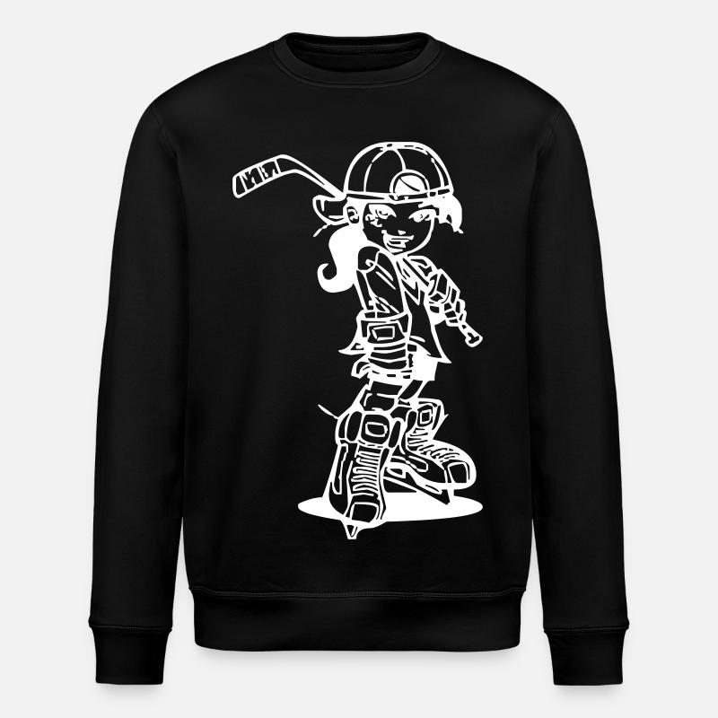 Eishockey-Mädchen - Stanley/Stella Unisex Bio-Sweatshirt ROLLER - Schwarz