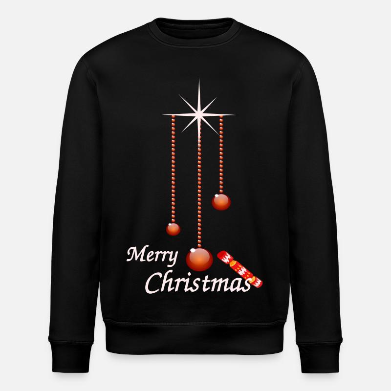 Weihnachtskugeln mit Bonbon - Stanley/Stella Unisex Bio-Sweatshirt ROLLER - Schwarz