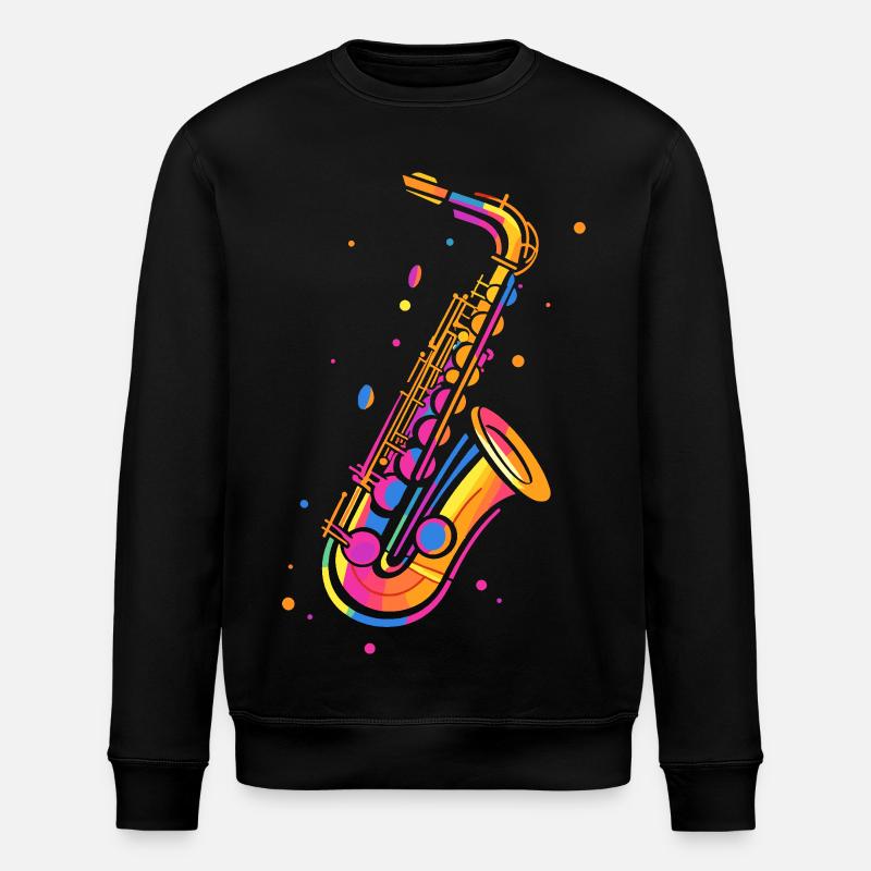Saxophone rétro - Sweat bio ROLLER Stanley/Stella Unisexe - noir