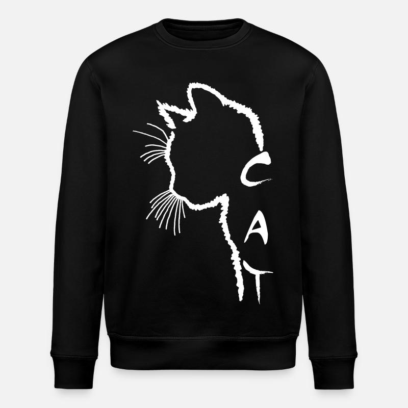 Silhouette de chat blanc - Sweat bio ROLLER Stanley/Stella Unisexe - noir