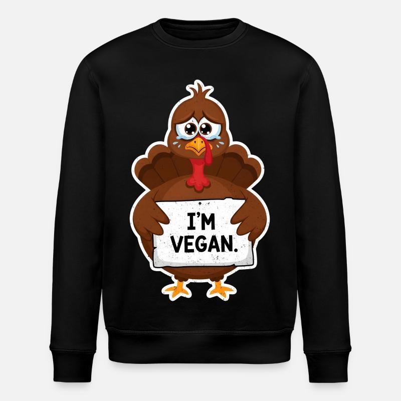 Veganer Truthahn Thanksgiving - Stanley/Stella Unisex Bio-Sweatshirt ROLLER - Schwarz