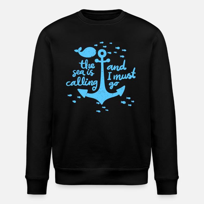 Maritime Grafik - Stanley/Stella Unisex Bio-Sweatshirt ROLLER - Schwarz