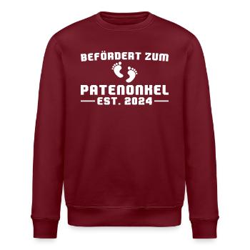 Schwangerschaft ankündigen 2024 Patenonkel - Stanley/Stella Unisex Bio-Sweatshirt ROLLER - Burgunderrot - Vorne - Nik (191cm)