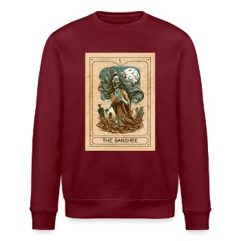 Banshee - Banshee Tarot Card - Halloween Banshee - Stanley/Stella Unisex Bio-Sweatshirt ROLLER - Burgunderrot - Vorne - Nik (191cm)