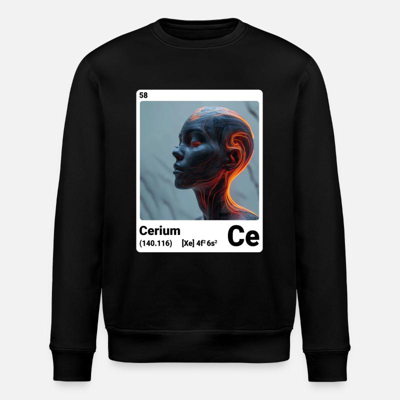AI am Cerium (wt) - Stanley/Stella ROLLER Unisex Organic Sweatshirt - black