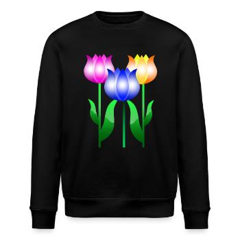 Fleurs de tulipes - Sweat bio ROLLER Stanley/Stella Unisexe - noir - Devant - Nik (191cm)