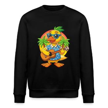Lustige Ente Cartoon Sommer Strand Sonnenbrille Gitarre - Stanley/Stella Unisex Bio-Sweatshirt ROLLER - Schwarz - Vorne - Nik (191cm)