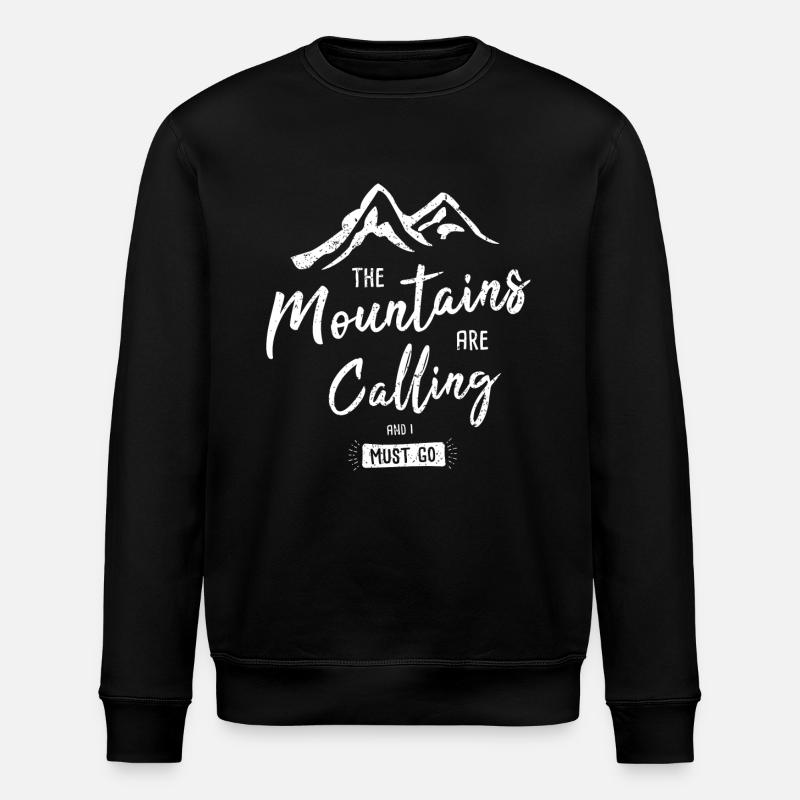 The Mountains Are Calling - Stanley/Stella ROLLER Unisex Organic Sweatshirt - black