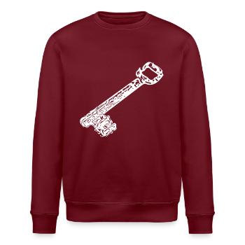 Vintage uralt rostig rustikale Hausschlüssel - Stanley/Stella Unisex Bio-Sweatshirt ROLLER - Burgunderrot - Vorne - Nik (191cm)
