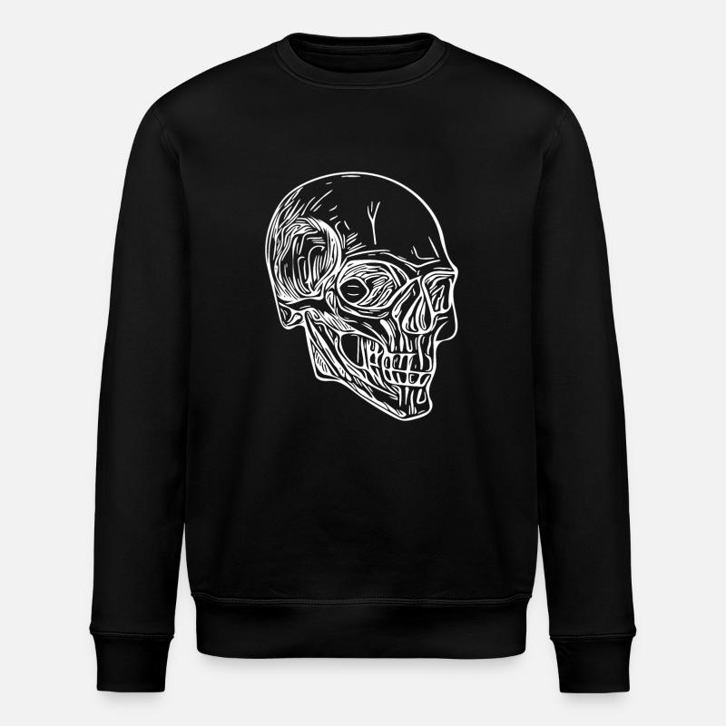 Skull Bone Halloween Skull - Stanley/Stella ROLLER Unisex Organic Sweatshirt - black