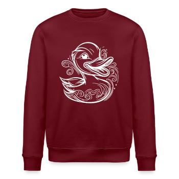 Canard nageur mignon avec un sourire drôle - Sweat bio ROLLER Stanley/Stella Unisexe - bordeaux - Devant - Nik (191cm)