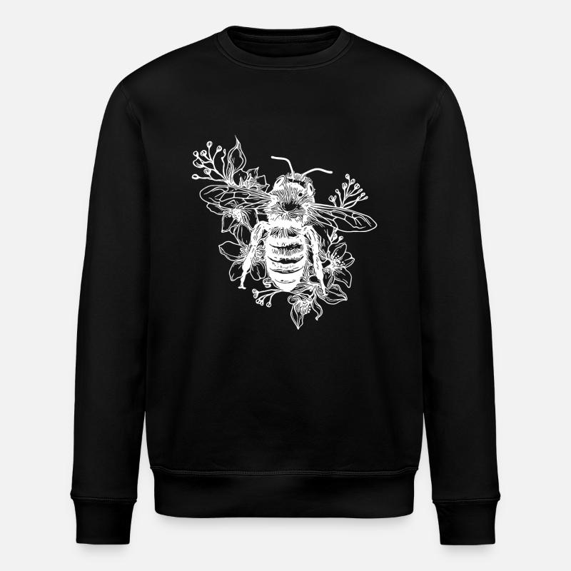 Abeille industrieuse sur une fleur - Sweat bio ROLLER Stanley/Stella Unisexe - noir
