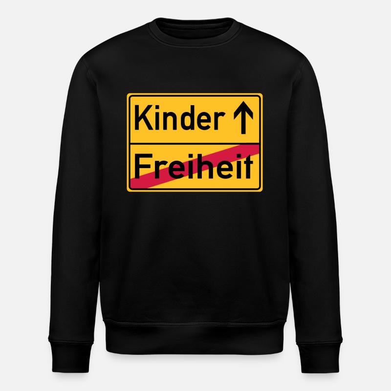 Freiheit - Kinder - Ortsschild - Stanley/Stella Unisex Bio-Sweatshirt ROLLER - Schwarz