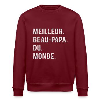 Bester Schwiegervater der Welt Vatertag - Stanley/Stella Unisex Bio-Sweatshirt ROLLER - Burgunderrot - Vorne - Nik (191cm)