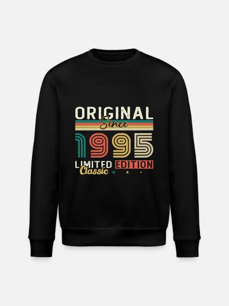 30 jaar 1995 Vintage Retro verjaardagscadeau - Stanley/Stella Uniseks bio-sweatshirt ROLLER - zwart