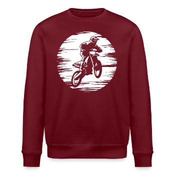 Supermoto Motorrad Grafik - Stanley/Stella Unisex Bio-Sweatshirt ROLLER - Burgunderrot - Vorne - Nik (191cm)