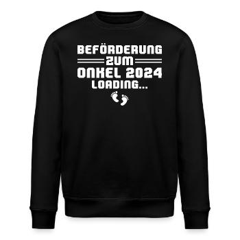 Babyparty Beförderung zum Onkel 2024 loading - Stanley/Stella Unisex Bio-Sweatshirt ROLLER - Schwarz - Vorne - Nik (191cm)
