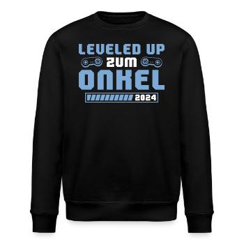 Schwangerschaftsankündigung 2024 Onkel - Stanley/Stella Unisex Bio-Sweatshirt ROLLER - Schwarz - Vorne - Nik (191cm)