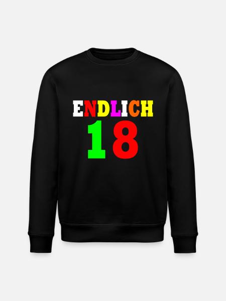 Endlich 18 - Stanley/Stella Unisex Bio-Sweatshirt ROLLER - Schwarz