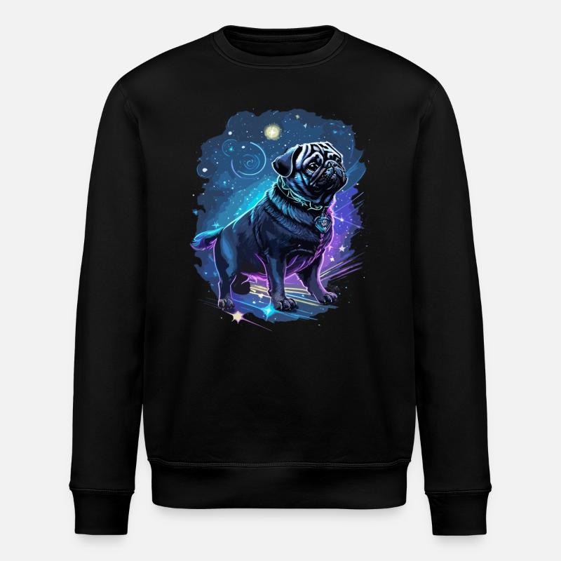 mythischer Mops Hund - Stanley/Stella Unisex Bio-Sweatshirt ROLLER - Schwarz