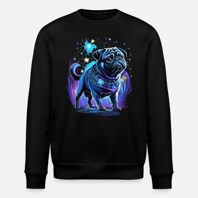 Mitternachtszauber Mops Hund - Stanley/Stella Unisex Bio-Sweatshirt ROLLER - Schwarz
