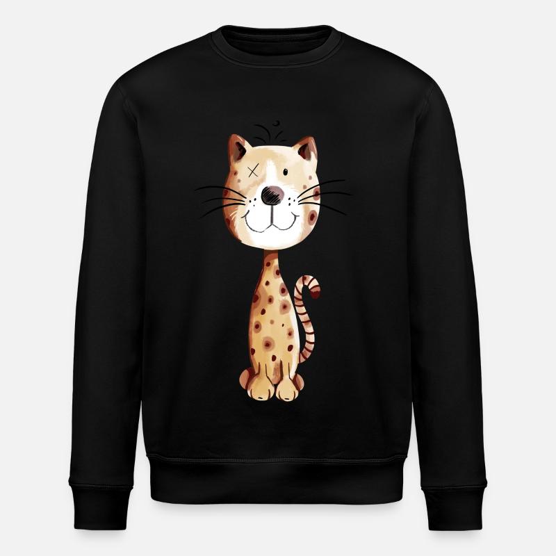 Kleine Katze - Katzen Comic - Stanley/Stella Unisex Bio-Sweatshirt ROLLER - Schwarz