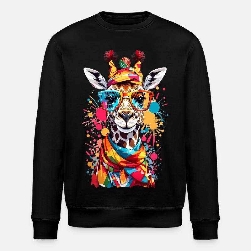 Cool giraffe - Stanley/Stella ROLLER Unisex Organic Sweatshirt - black