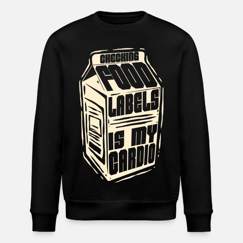Lactose Intolerant Checking Food Labels - Stanley/Stella ROLLER Unisex Organic Sweatshirt - black