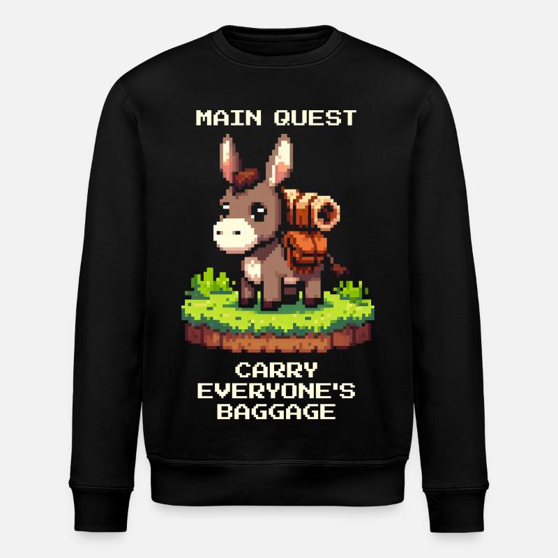 Esel Quest: Ballast tragen - Stanley/Stella Unisex Bio-Sweatshirt ROLLER - Schwarz