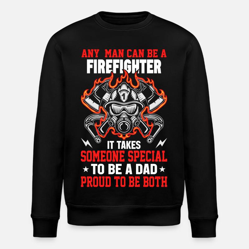 Firefighter Dad - Stanley/Stella ROLLER Unisex Organic Sweatshirt - black