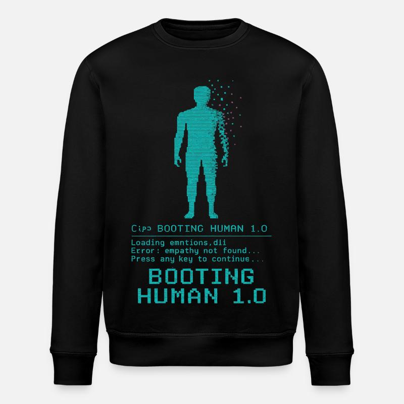 Booting Human 1.0 Empathy Error - Stanley/Stella ROLLER Unisex Organic Sweatshirt - black