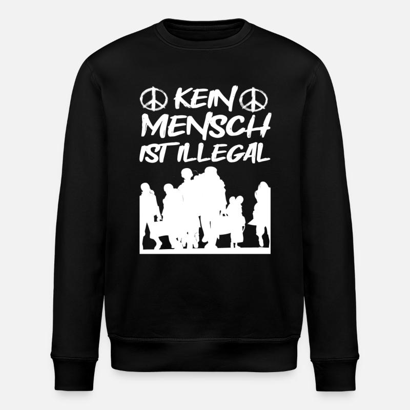 Kein Mensch ist Illegal - Stanley/Stella Unisex Bio-Sweatshirt ROLLER - Schwarz