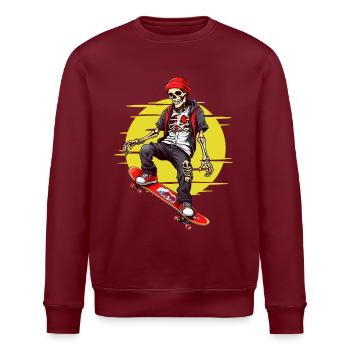Skateboard Squelette - Sweat bio ROLLER Stanley/Stella Unisexe - bordeaux - Devant - Nik (191cm)