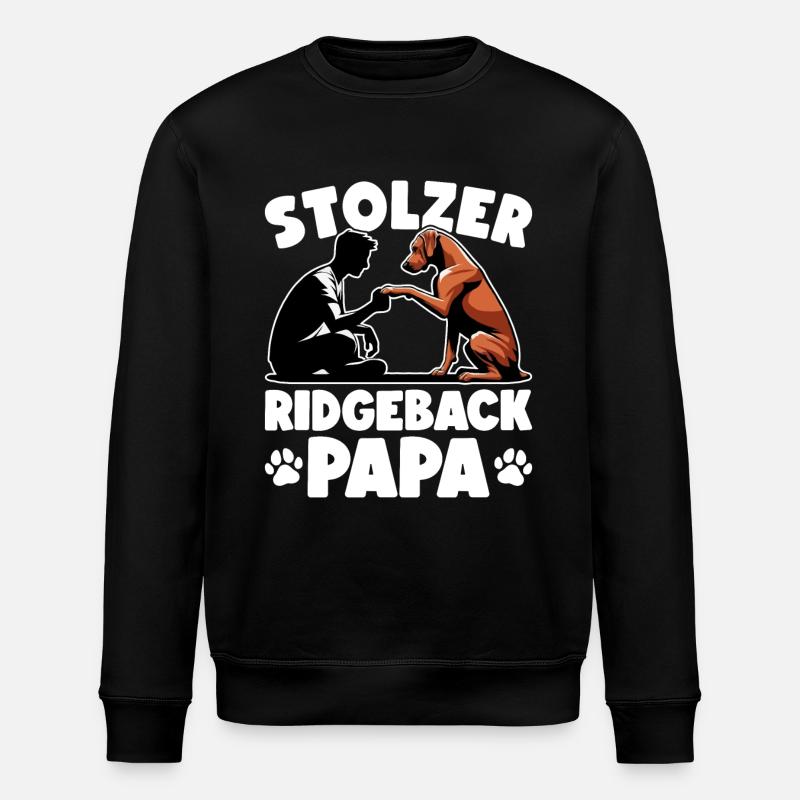 Rhodesian Ridgeback Papa Rhodesian Ridgebacks - Stanley/Stella Unisex Bio-Sweatshirt ROLLER - Schwarz