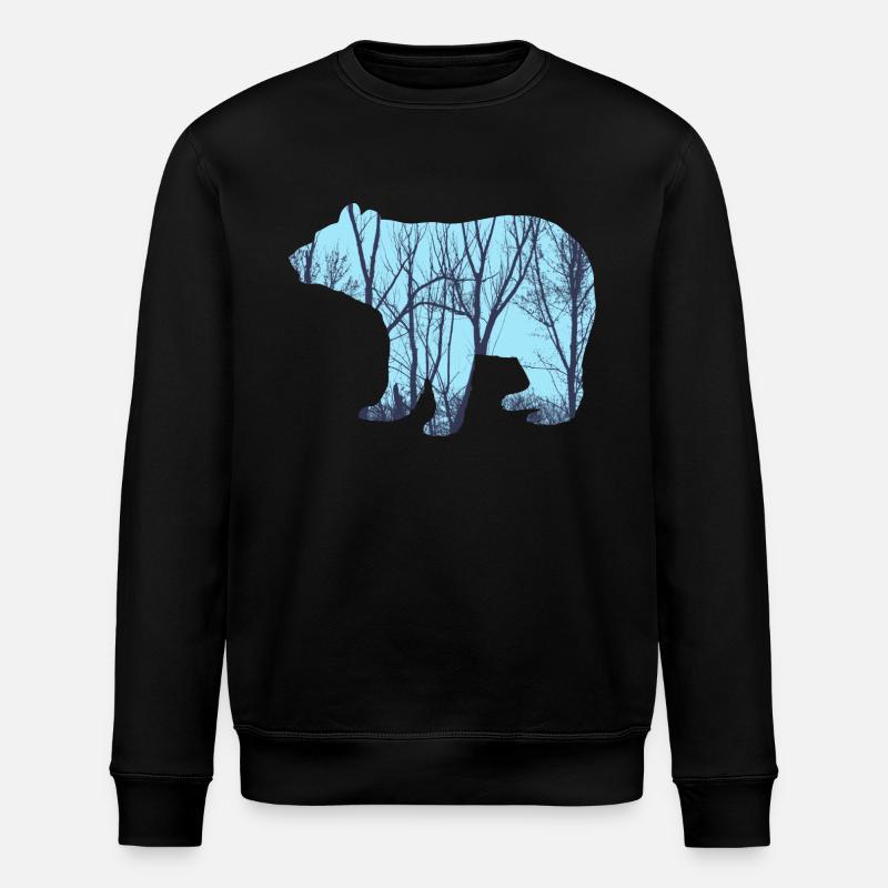 animal trees graphic graphic - Stanley/Stella ROLLER Unisex Organic Sweatshirt - black