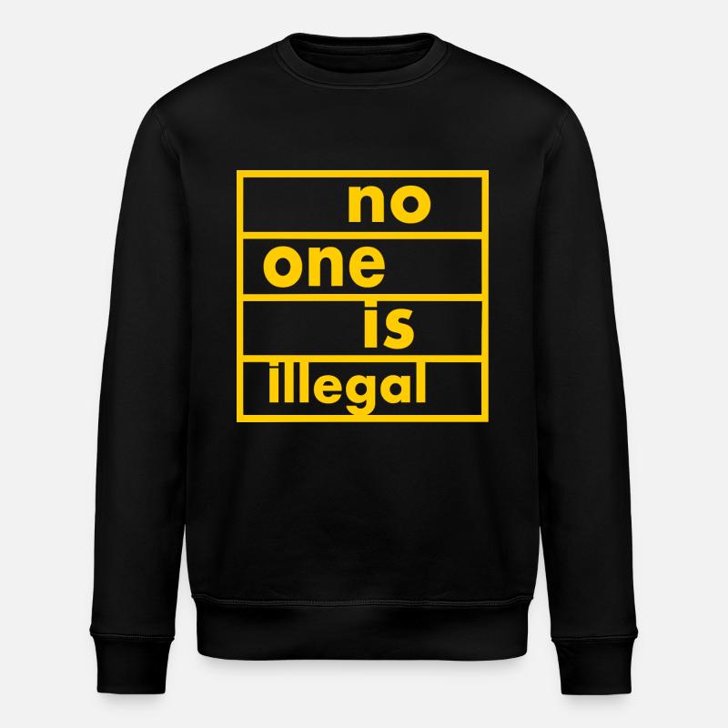 No one is illegal - Sweat bio ROLLER Stanley/Stella Unisexe - noir