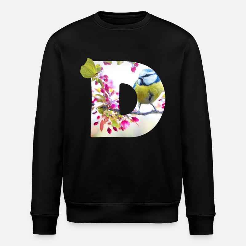 spring bird butterfly d - Stanley/Stella ROLLER Unisex Organic Sweatshirt - black