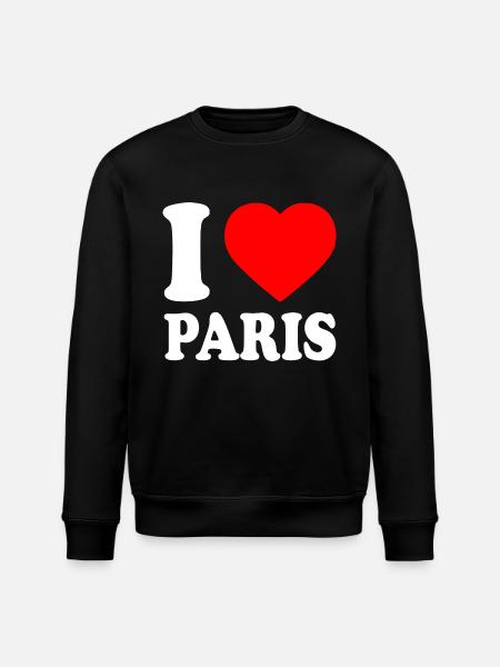 I love paris - Stanley/Stella ROLLER Unisex Organic Sweatshirt - black