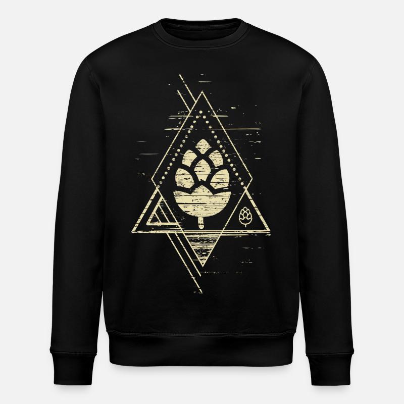 Geometric hops design - Stanley/Stella ROLLER Unisex Organic Sweatshirt - black