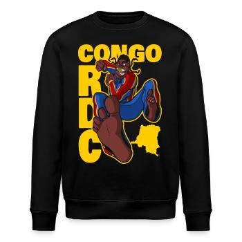 CONGO RDC - Sweat bio ROLLER Stanley/Stella Unisexe - noir - Devant - Nik (191cm)