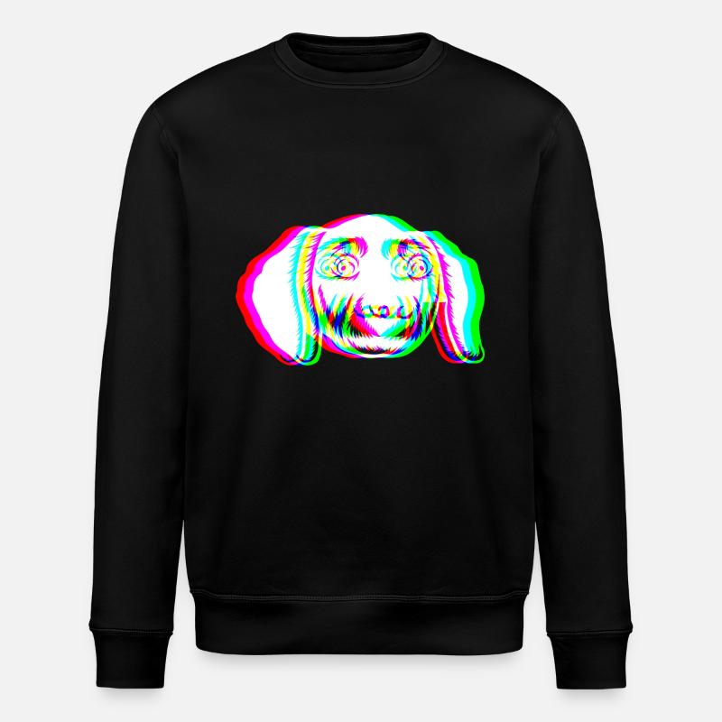 EDM - Hund - Glitch Rave Style - Stanley/Stella Unisex Bio-Sweatshirt ROLLER - Schwarz