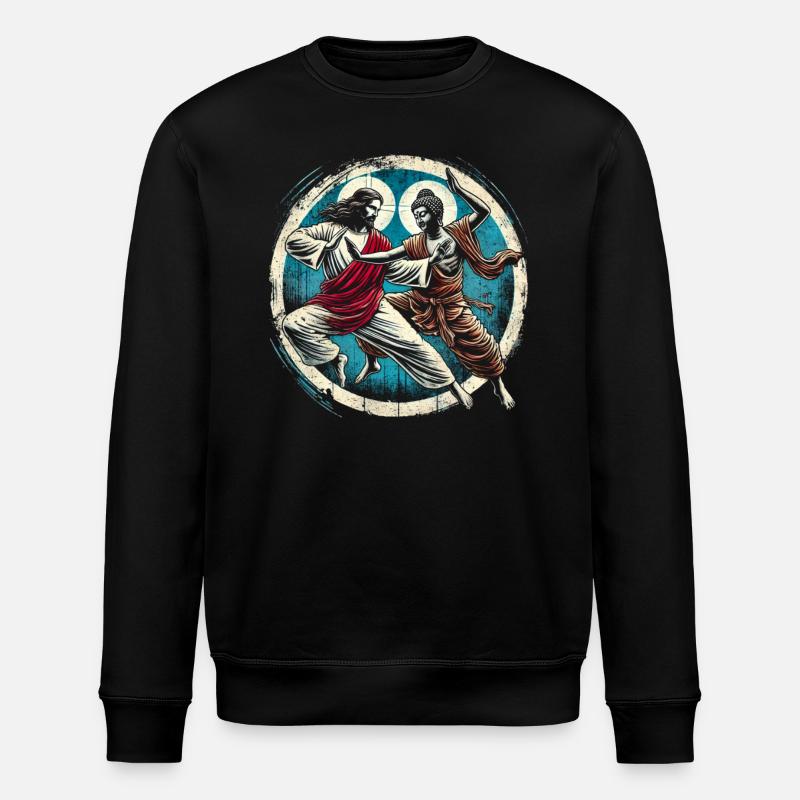 Jésus contre Bouddha - Sweat bio ROLLER Stanley/Stella Unisexe - noir