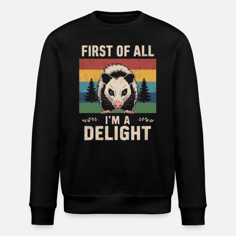 Opossum Possum Tier - Stanley/Stella Unisex Bio-Sweatshirt ROLLER - Schwarz