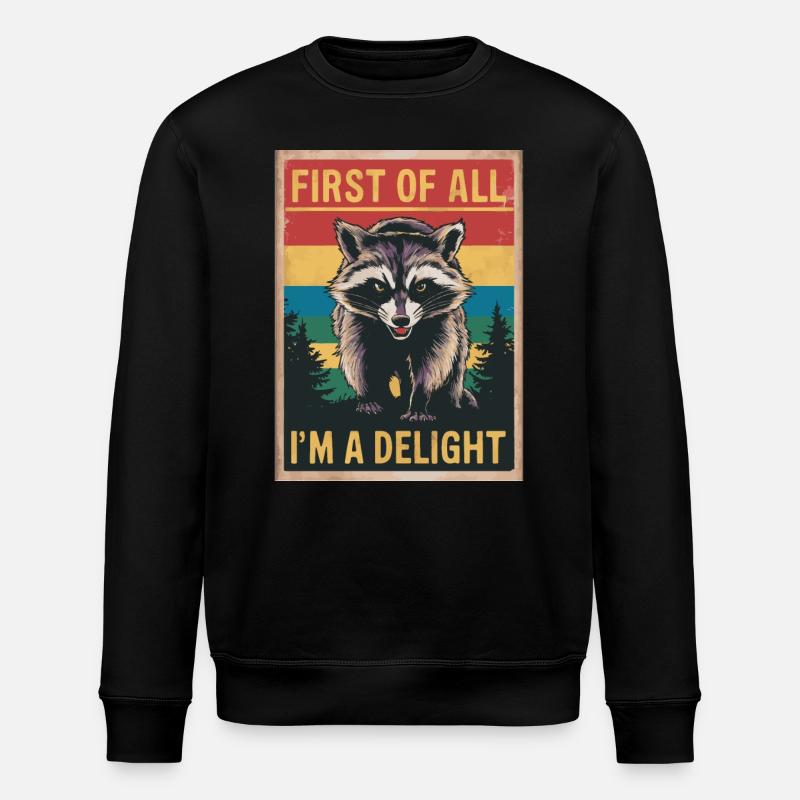 Waschbär - Stanley/Stella Unisex Bio-Sweatshirt ROLLER - Schwarz
